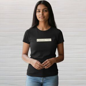 Black Fitted Graphic Britney Spears "#FreeBritney" Short Sleeve Tee T-Shirt